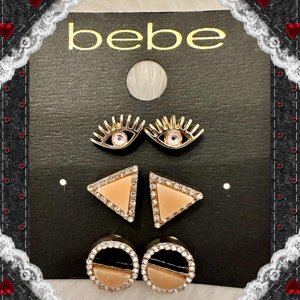 Bebe Triple Stud Set Earrings